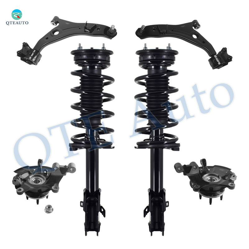 Set of 6 Front Lower Control Arm Ball Joint-Suspension Knuckle Assembly-Quick Complete Strut-Coil Spring Assembly For 2007 2008 Ford Edge