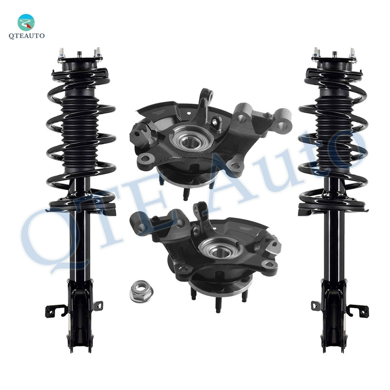 Set of 4 Front Suspension Knuckle Assembly-Quick Complete Strut-Coil Spring Assembly For 2012-2014 Ford Edge