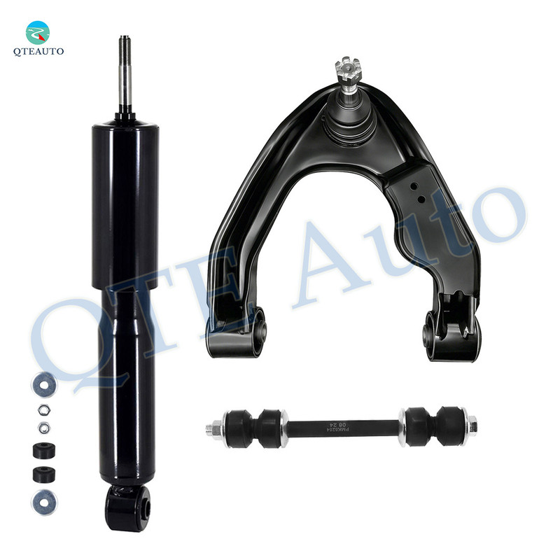 Set of 3 Front Right Upper Control Arm Ball Joint-Sway Bar Link-Shock Absorber For 1998-2000 Nissan Frontier