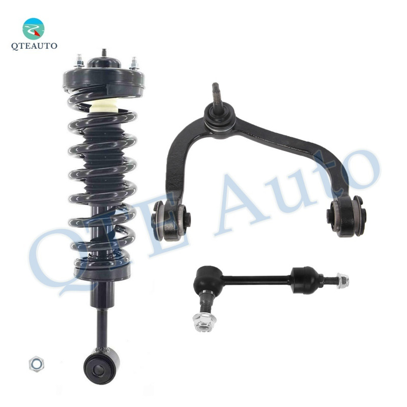 Set of 3 Front Right Upper Control Arm Ball Joint-Sway Bar Link-Quick Complete Strut-Coil Spring Assembly For 2004 2005 Ford F-150