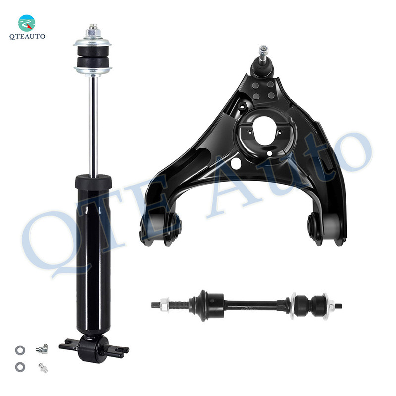 Set of 3 Front Left Lower Control Arm Ball Joint-Sway Bar Link-Shock Absorber For 2006-2008 Dodge RAM 1500