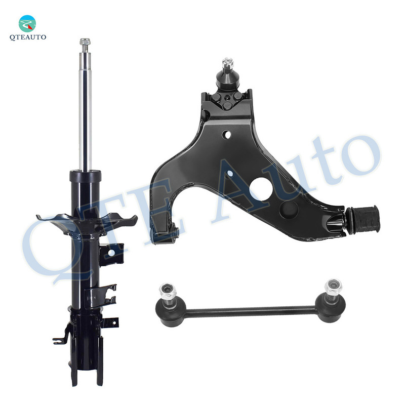 Set of 3 Front Left Lower Control Arm-Sway Bar Link-Suspension Strut Assembly For 1997-1999 Infiniti QX4