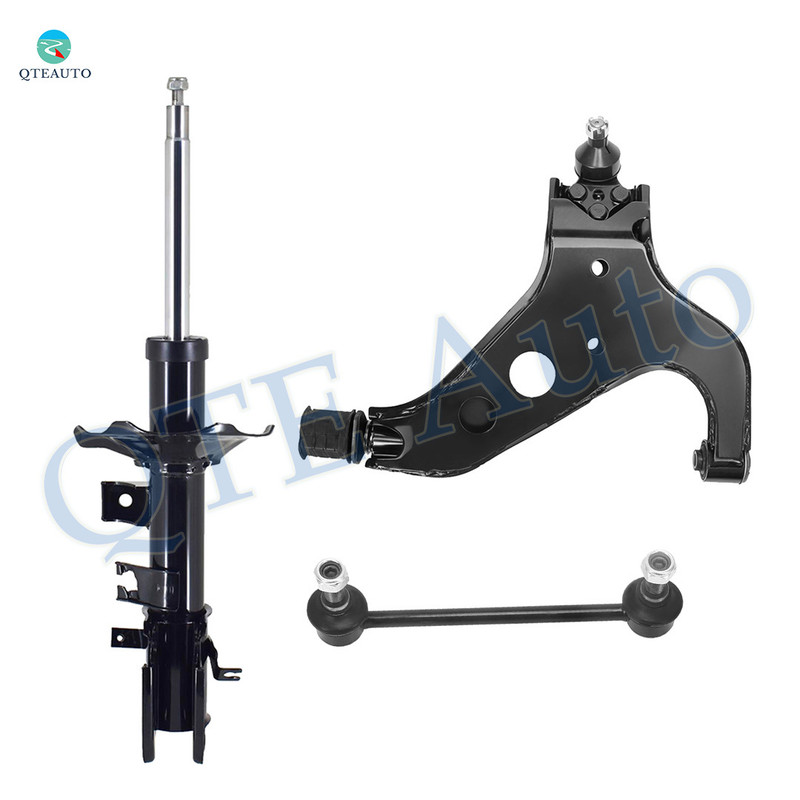 Set of 3 Front Right Lower Control Arm-Sway Bar Link-Suspension Strut Assembly For 1997-1999 Infiniti QX4