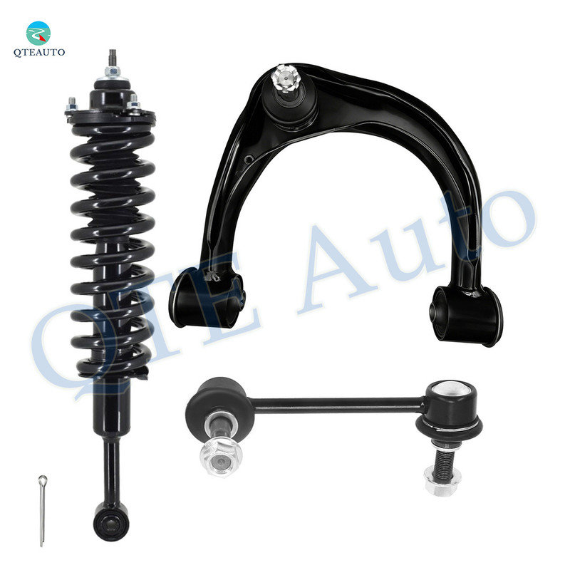 Set of 3 Front Right Upper Control Arm Ball Joint-Sway Bar Link-Quick Complete Strut-Coil Spring Assembly For 2003-2009 Toyota 4Runner