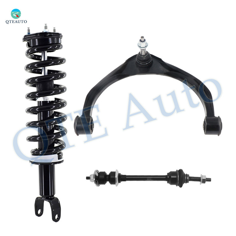 Set of 3 Front Right Upper Control Arm Ball Joint-Sway Bar Link-Quick Complete Strut-Coil Spring Assembly For 2014-2018 RAM 1500