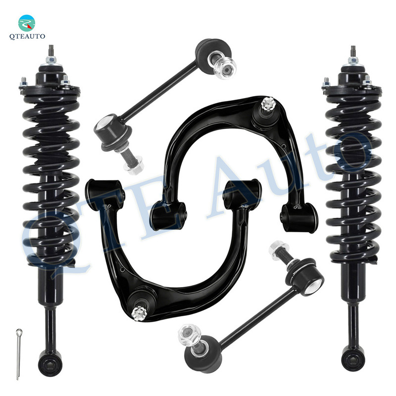 Set of 6 Front Upper Control Arm Ball Joint-Sway Bar Link-Quick Complete Strut-Coil Spring Assembly For 2007-2009 Toyota FJ Cruiser