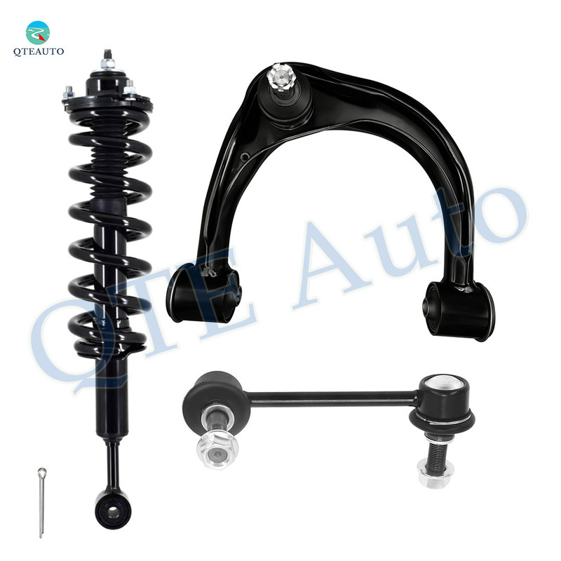 Set of 3 Front Right Upper Control Arm Ball Joint-Sway Bar Link-Quick Complete Strut-Coil Spring Assembly For 2003-2009 Lexus GX470