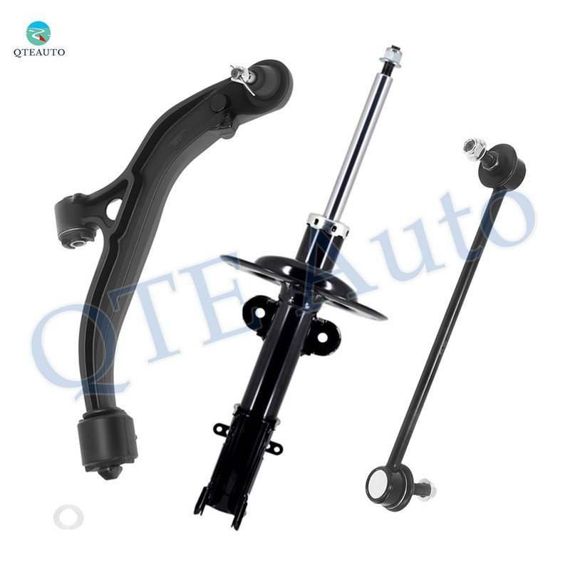 Set of 3 Front Left Lower Control Arm Ball Joint-Sway Bar Link-Suspension Strut Assembly For 2001-2007 Chrysler Town & Country