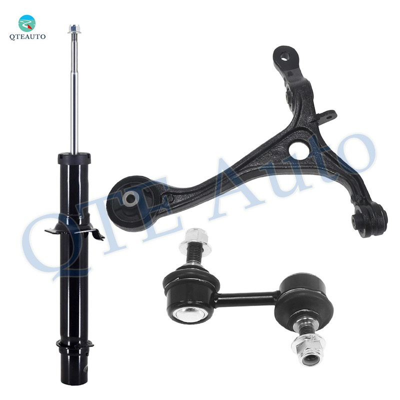Set of 3 Front Right Lower Control Arm-Sway Bar Link-Suspension Strut Assembly For 2004-2006 Acura TL