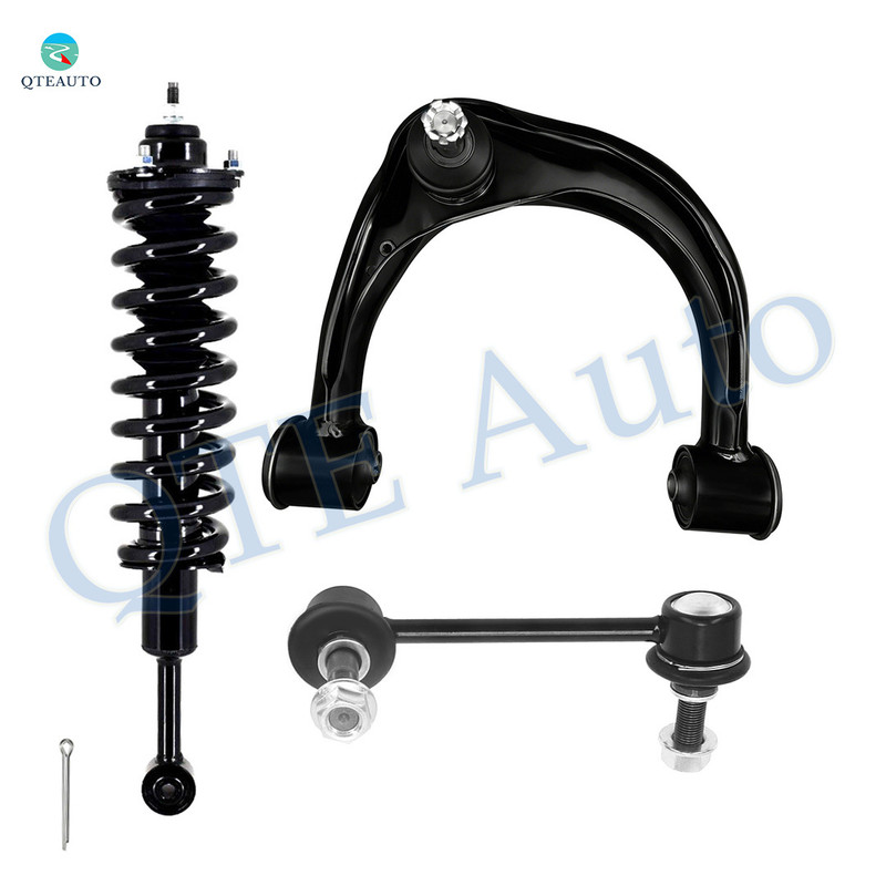 Set of 3 Front Right Upper Control Arm Ball Joint-Sway Bar Link-Quick Complete Strut-Coil Spring Assembly For 2007-2009 Toyota FJ Cruiser 4WD