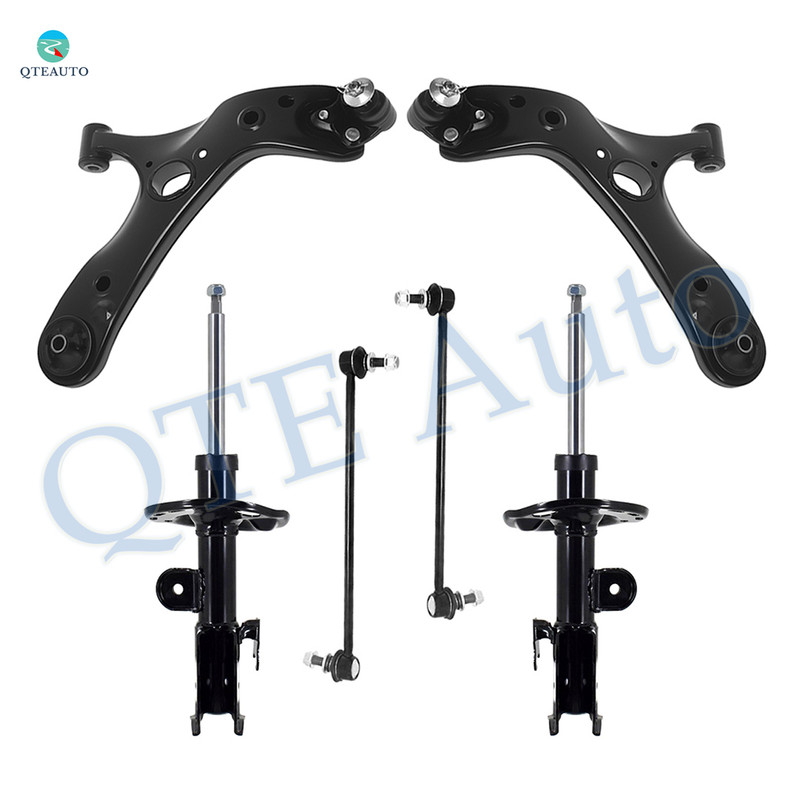 Set of 6 Front Lower Control Arm Ball Joint-Sway Bar Link-Suspension Strut Assembly For 2010-2015 Toyota Prius