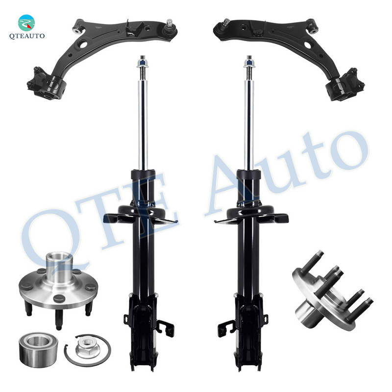 Set of 6 Front Lower Control Arm Ball Joint-Wheel Hub Bearing Assembly-Suspension Strut Assembly For 2009 2010 Ford Edge