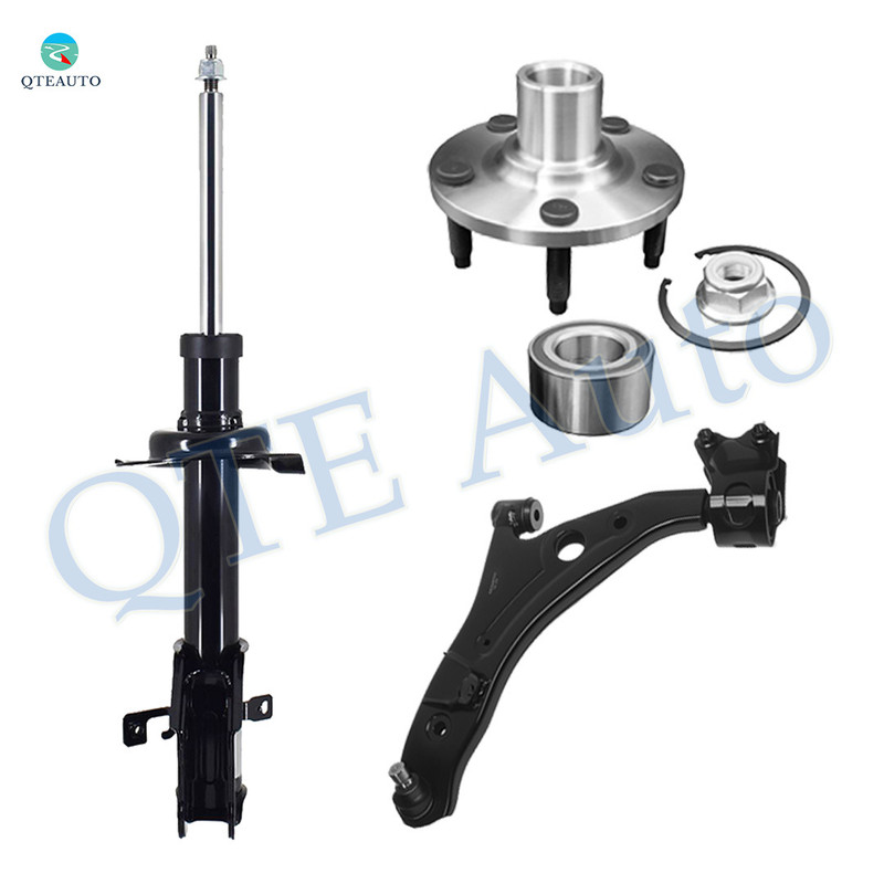 Set of 3 Front Left Lower Control Arm Ball Joint-Wheel Hub Bearing Assembly-Suspension Strut Assembly For 2007 2008 Lincoln MKX