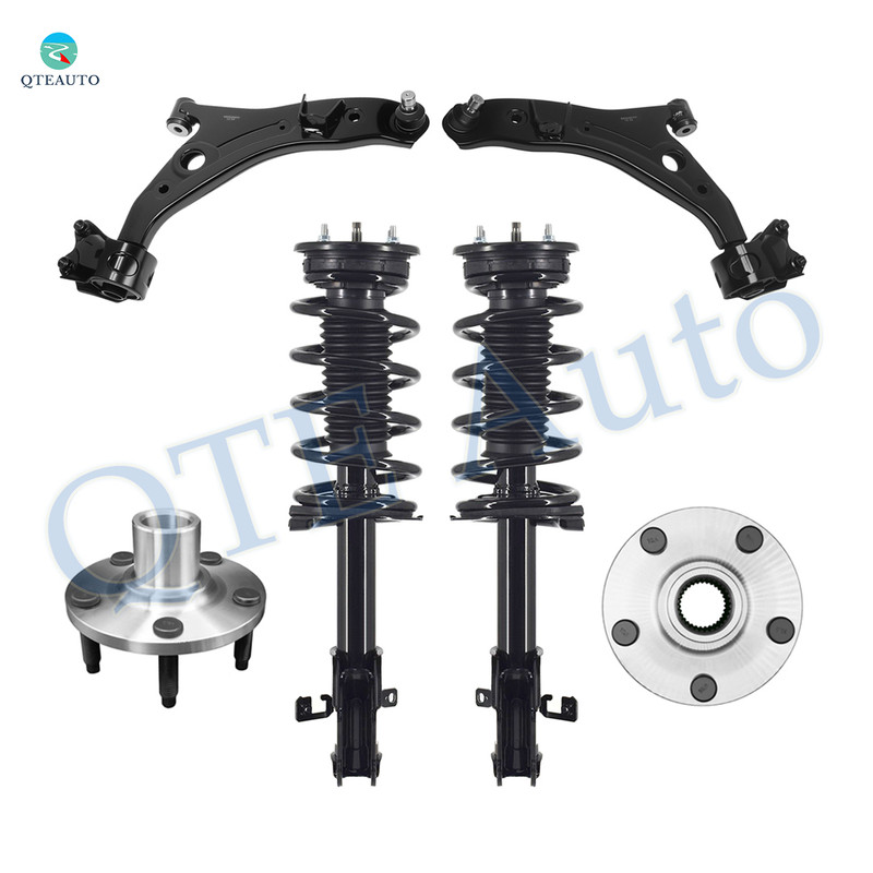 Set of 6 Front Lower Control Arm Ball Joint-Wheel Hub Bearing Assembly-Quick Complete Strut-Coil Spring Assembly For 2009 2010 Lincoln MKX
