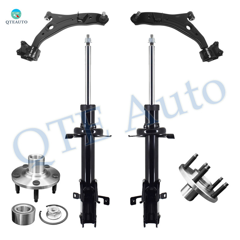 Set of 6 Front Lower Control Arm Ball Joint-Wheel Hub Bearing Assembly-Suspension Strut Assembly For 2007 2008 Lincoln MKX