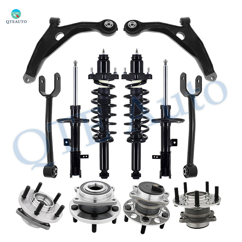 Set of 12 Front Lower Control Arm-Wheel Hub Bearing Assembly-Suspension Strut Assembly-Rear Upper Control Arm-Wheel Hub Bearing Assembly-Quick Complete Strut-Coil Spring Assembly For 2011-2014 Dodge Avenger