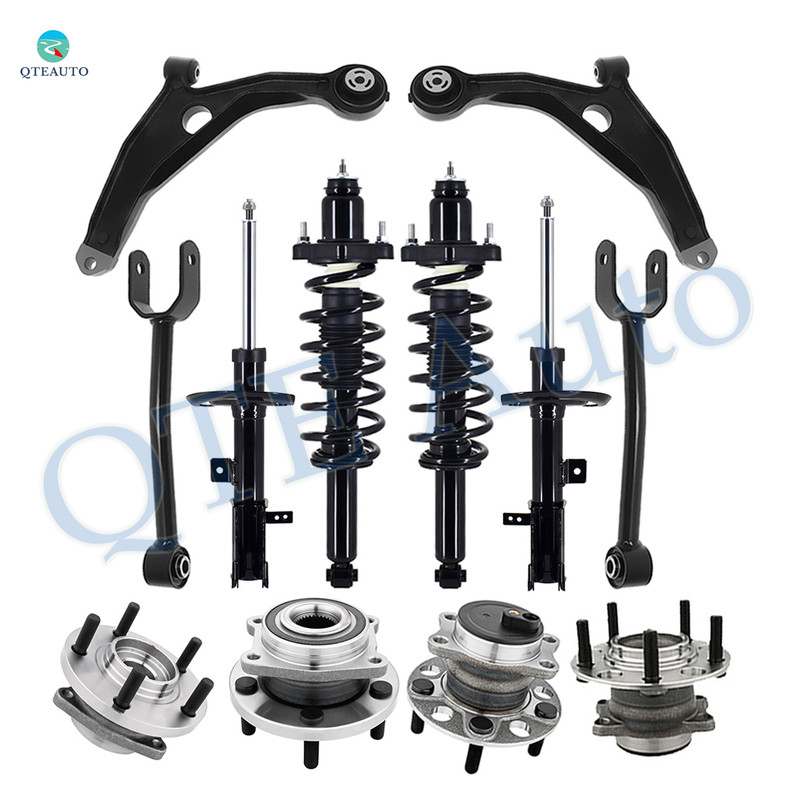 Set of 12 Front Lower Control Arm-Wheel Hub Bearing Assembly-Suspension Strut Assembly-Rear Upper Control Arm-Wheel Hub Bearing Assembly-Quick Complete Strut-Coil Spring Assembly For 2011-2014 Chrysler 200