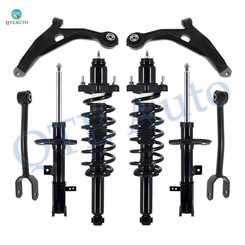 Set of 8 Front Lower Control Arm-Suspension Strut Assembly-Rear Upper Control Arm-Quick Complete Strut-Coil Spring Assembly For 2011-2014 Dodge Avenger