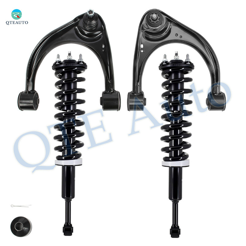 Set of 4 Front Upper Control Arm Ball Joint-Quick Complete Strut-Coil Spring Assembly For 2007-2019 Toyota Tundra