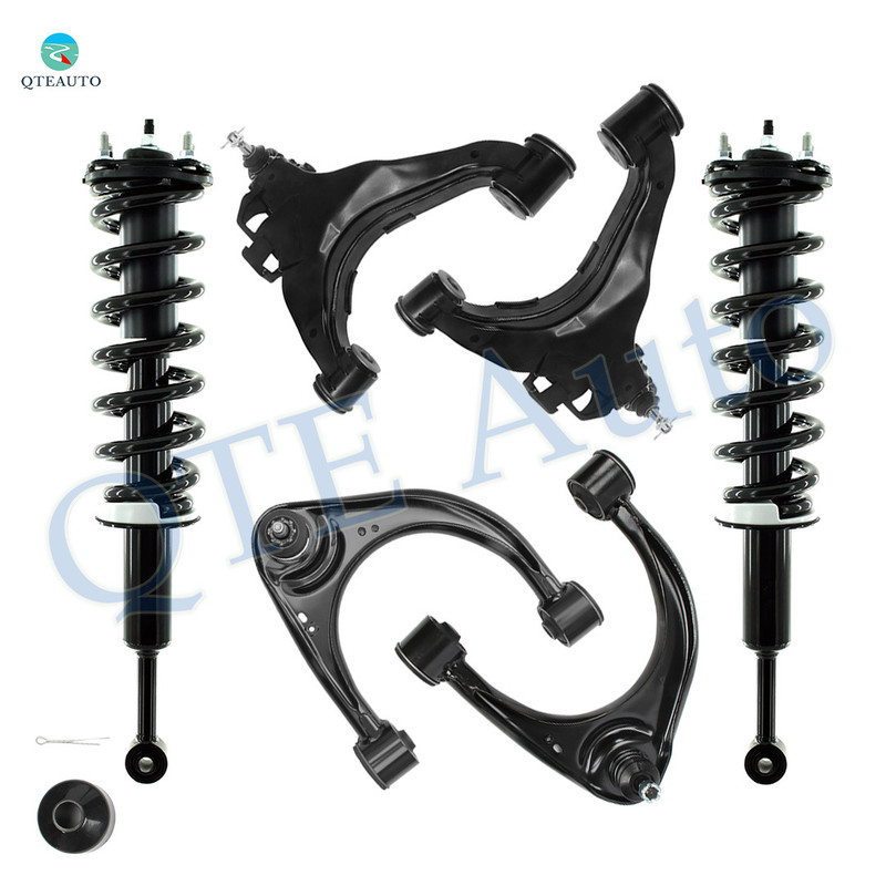 Set of 6 Front Upper and Lower Control Arm Ball Joint-Quick Complete Strut-Coil Spring Assembly For 2008-2019 Toyota Sequoia RWD
