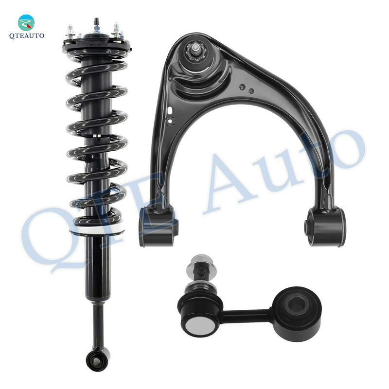 Set of 3 Front Right Upper Control Arm Ball Joint-Sway Bar Link-Quick Complete Strut-Coil Spring Assembly For 2008-2019 Toyota Sequoia
