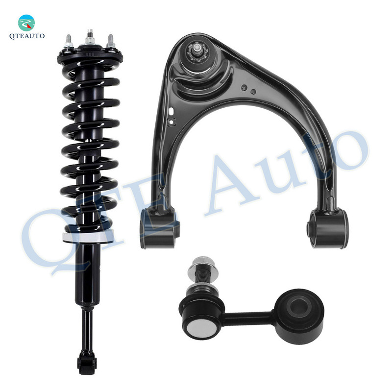 Set of 3 Front Right Upper Control Arm Ball Joint-Sway Bar Link-Quick Complete Strut-Coil Spring Assembly For 2007-2019 Toyota Tundra
