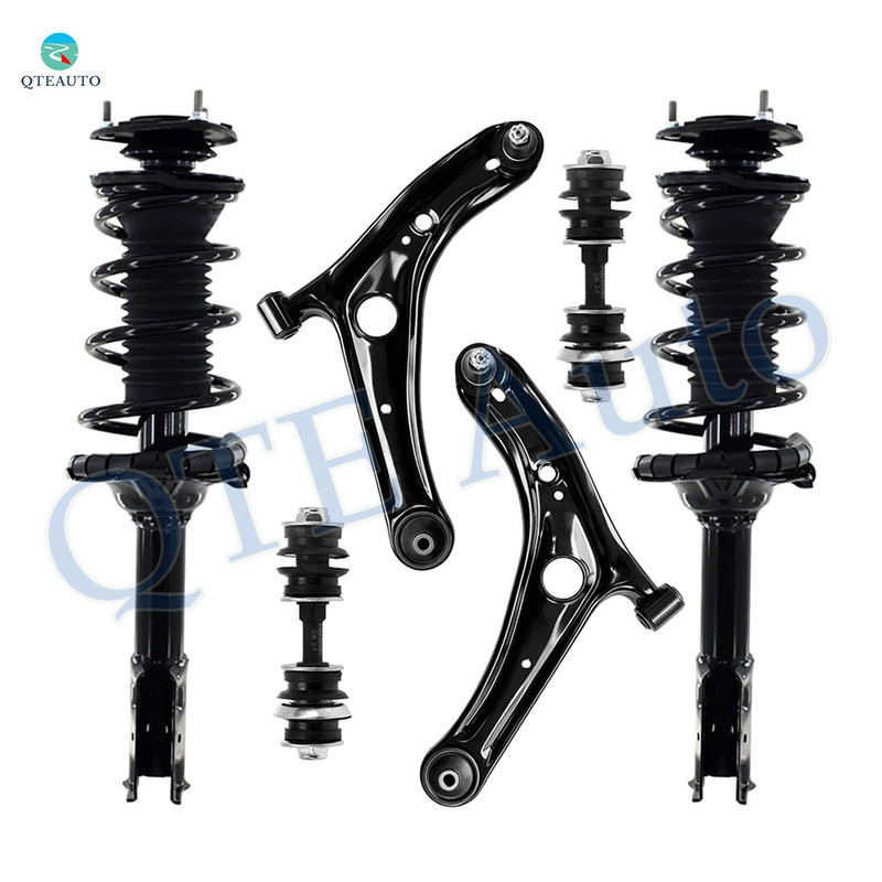 Set of 6 Front Lower Control Arm Ball Joint-Sway Bar Link-Quick Complete Strut-Coil Spring Assembly For 2004-2006 Scion XA