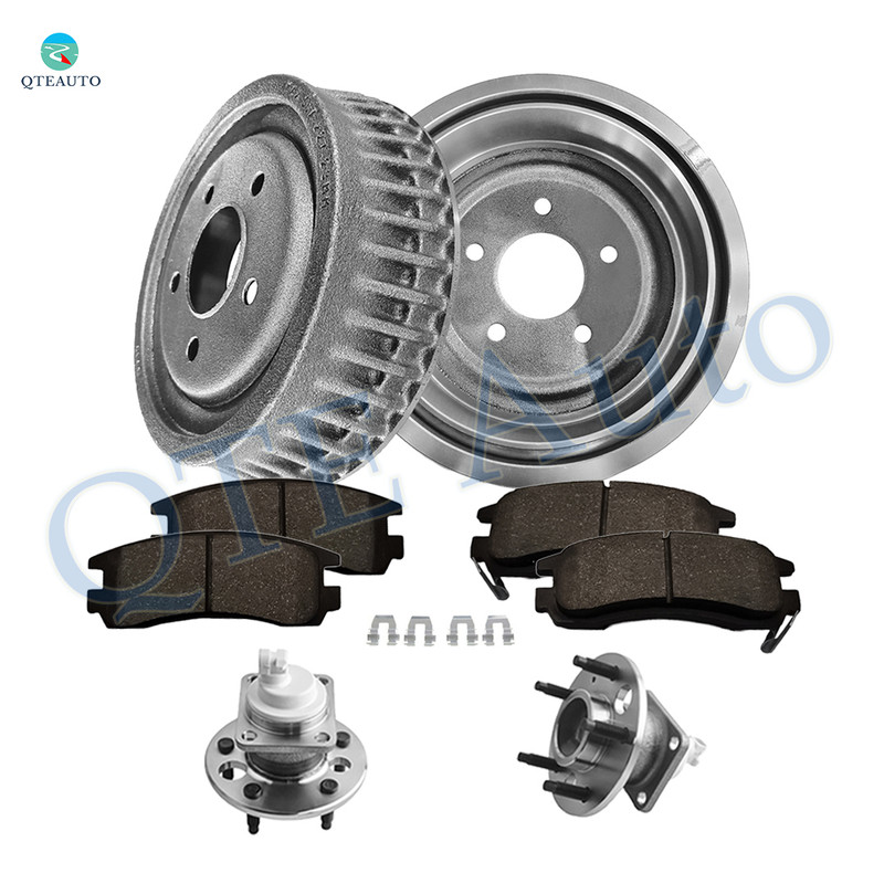 Set of 8 Rear 276.1mm Brake Drum-Wheel Hub Bearing Assembly-Ceramic Brake Pad Kit For 2002-2004 Oldsmobile Silhouette