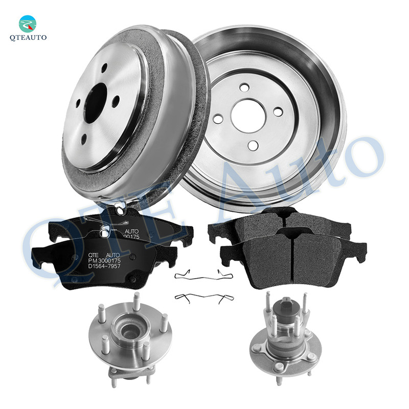 Set 8 Rear 271mm Brake Drum-Wheel Hub Bearing Assembly-Ceramic Brake Pad Kit For 2008 Chevrolet Cobalt 4-Wheel ABS