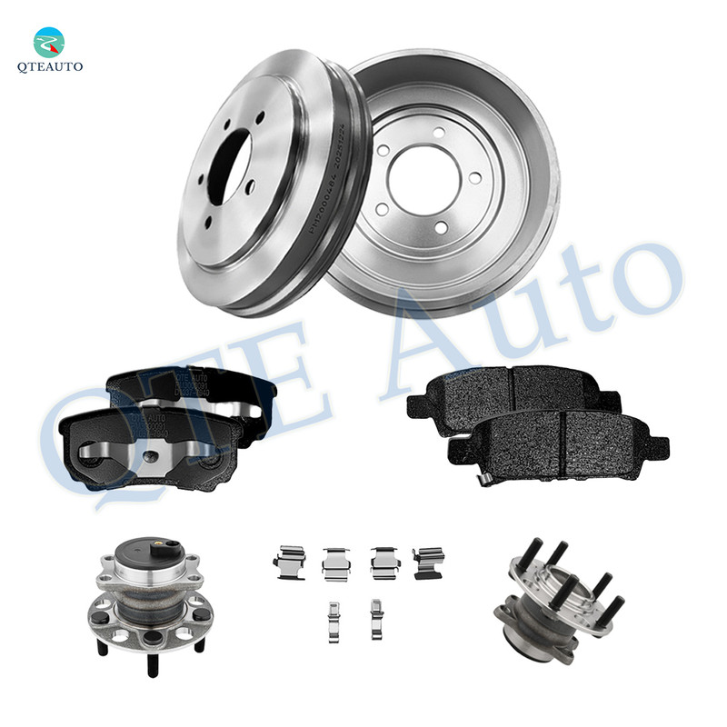 Set of 8 Rear 268mm Brake Drum-Ceramic Brake Pad Kit-Wheel Hub Bearing Assembly For 2008-2017 Jeep Patriot