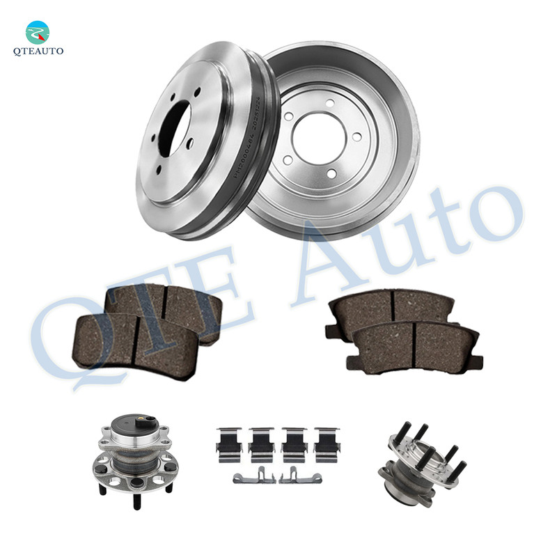 Set of 8 Rear 268mm Brake Drum-D868 7743 Ceramic Brake Pad Kit-Wheel Hub Bearing Assembly For 2008 2009 Chrysler Sebring