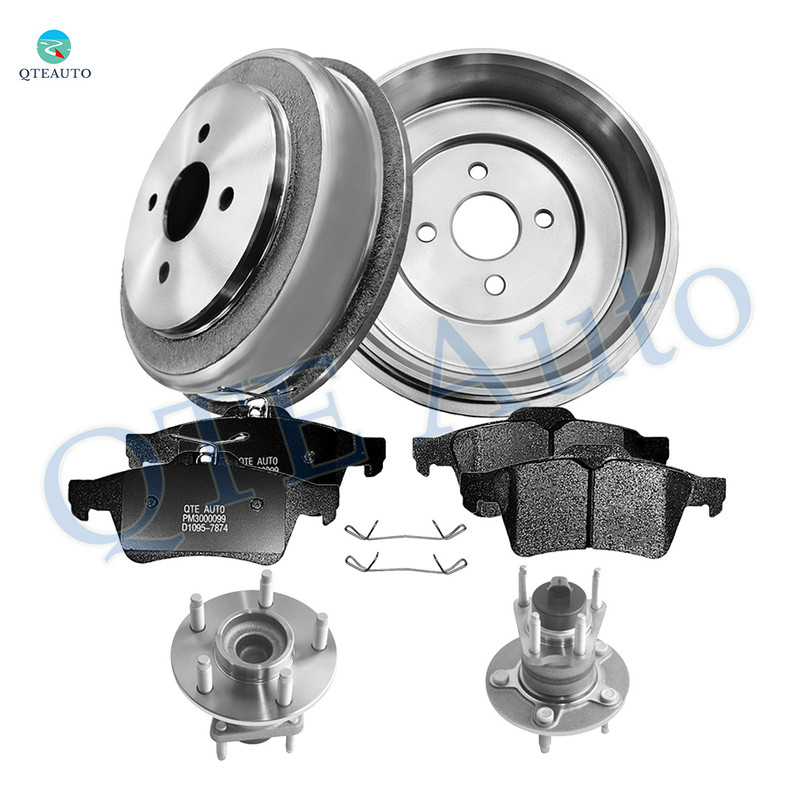 Set of 8 Rear 271mm Brake Drum-Wheel Hub Bearing Assembly-Ceramic Brake Pad Kit For 2008 Chevrolet Cobalt 4-Wheel ABS