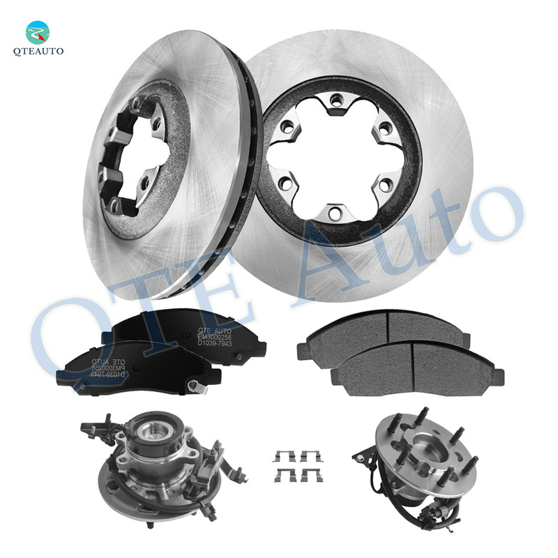 Set of 8 Front 280mm Brake Disc Rotors-Wheel Hub Bearing Assembly-Ceramic Brake Pad Kit For 2004-2008 Chevrolet Colorado