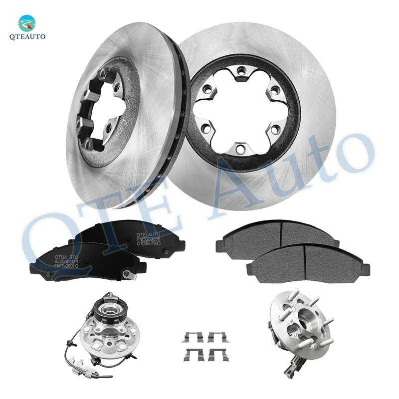Set of 8 Front 280mm Brake Disc Rotors-Wheel Hub Bearing Assembly-Ceramic Brake Pad Kit For 2004-2008 Chevrolet Colorado 4WD