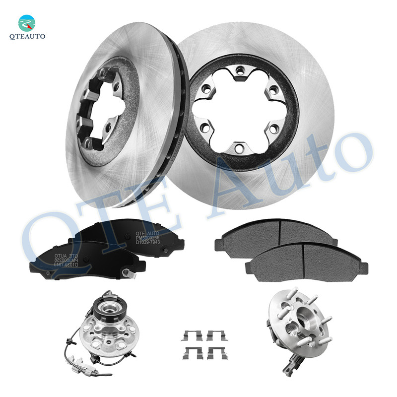 Set of 8 Front 280mm Brake Disc Rotors-Wheel Hub Bearing Assembly-Ceramic Brake Pad Kit For 2004-2008 GMC Canyon