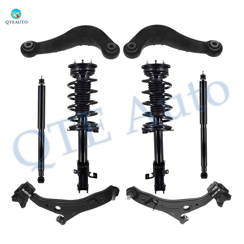 Set of 8 Front Lower Control Arm Ball Joint-Quick Complete Strut-Coil Spring Assembly-Rear Upper Control Arm-Shock Absorber For 2009 2010 Ford Edge