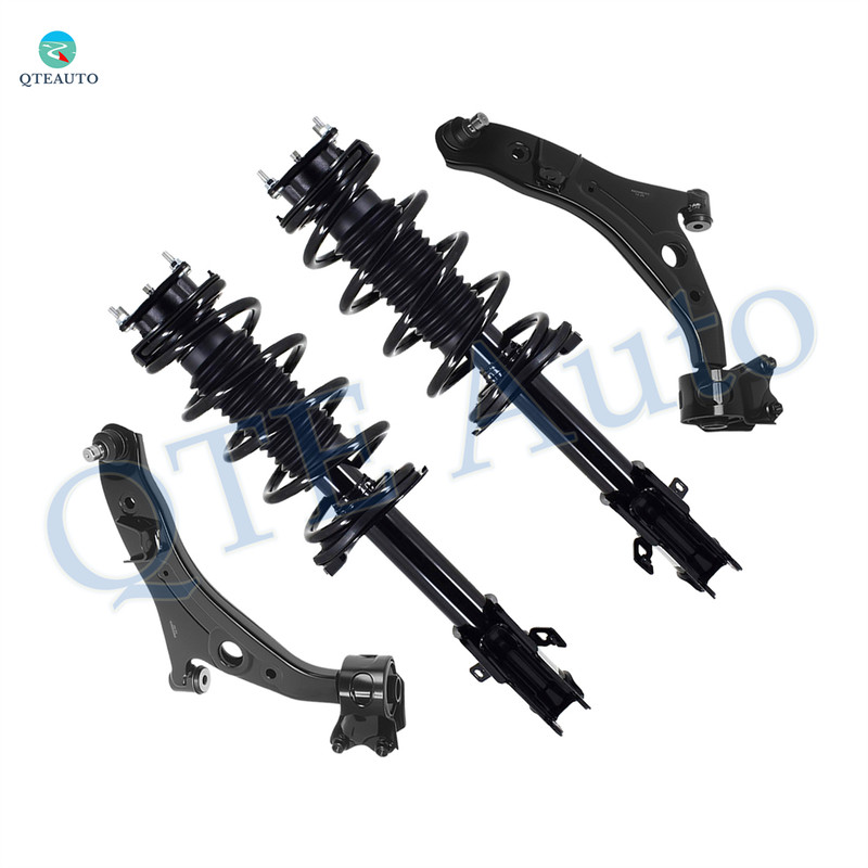 Set of 4 Front Lower Control Arm Ball Joint-Quick Complete Strut-Coil Spring Assembly For 2011-2014 Ford Edge