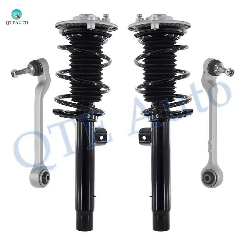 Set of 4 Front Lower Rearward Control Arm Ball Joint-Quick Complete Strut-Coil Spring Assembly For 2016-2018 BMW 340I