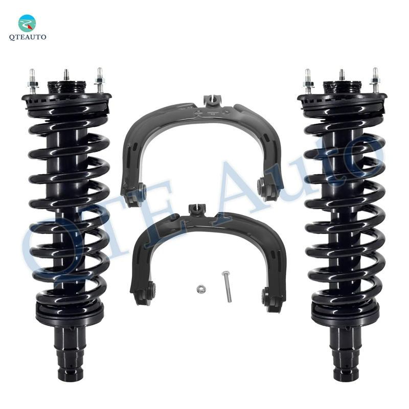 Set of 4 Front Upper Control Arm-Quick Complete Strut-Coil Spring Assembly For 2005-2009 Saab 9-7X L6