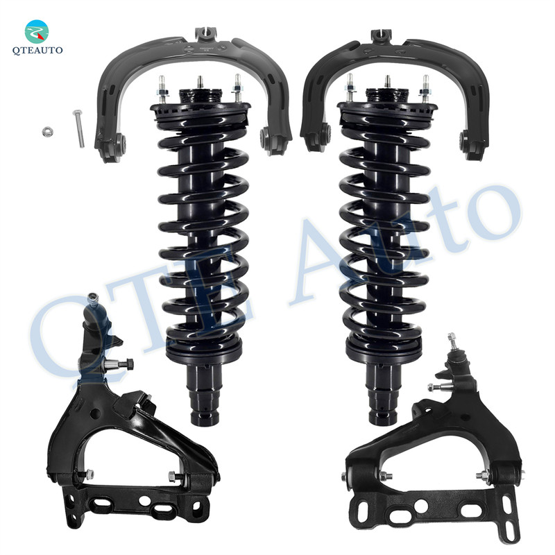 Set of 6 Front Upper Control Arm-Lower Control Arm Ball Joint-Quick Complete Strut-Coil Spring Assembly For 2004-2007 Buick Rainier