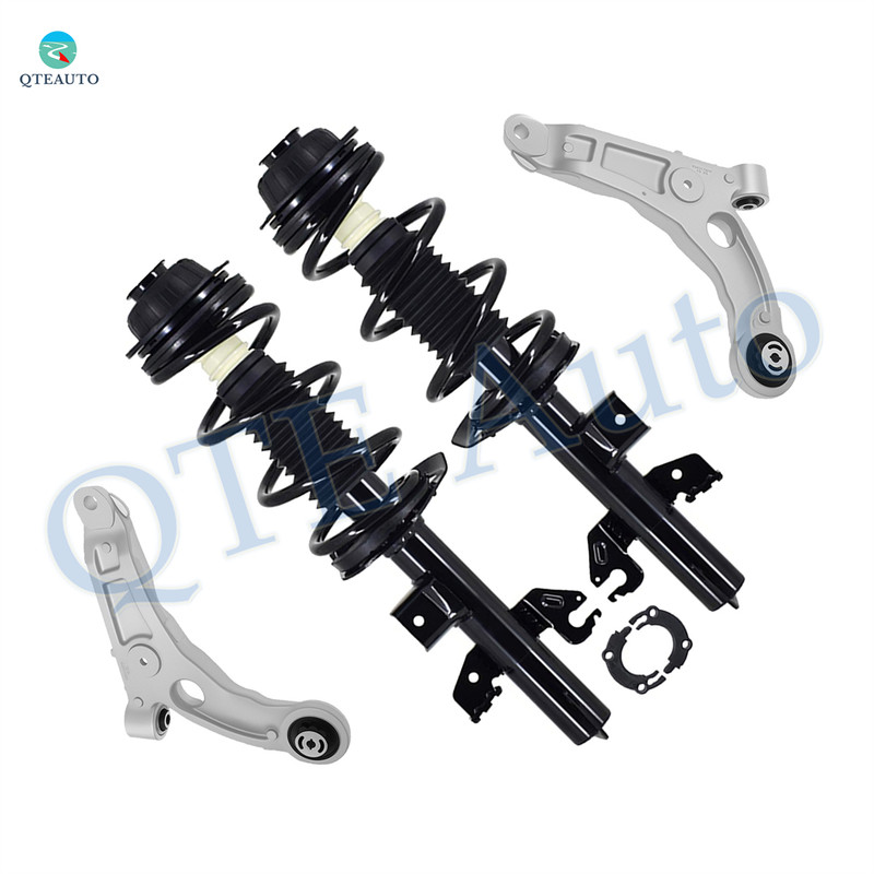 Set of 4 Front Lower Control Arm-Quick Complete Strut-Coil Spring Assembly For 2014-2018 Jeep Cherokee