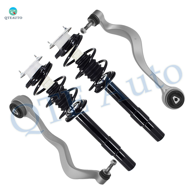 Set of 4 Front Lower Forward Control Arm Ball Joint-Quick Complete Strut-Coil Spring Assembly For 2004-2007 BMW 530I