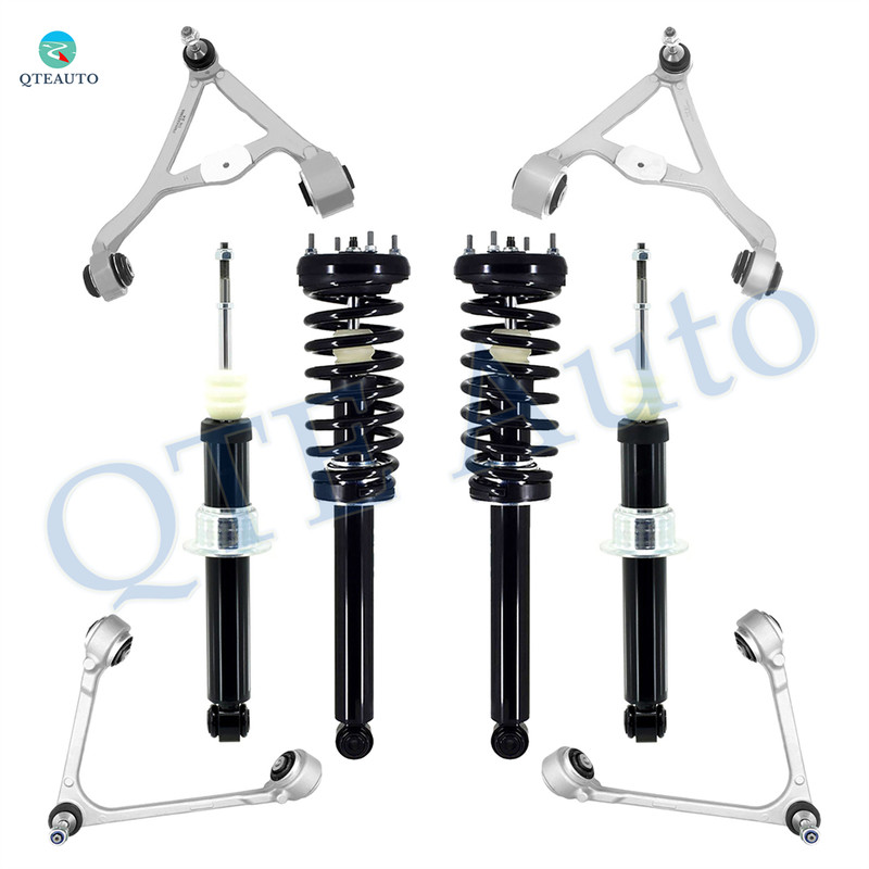 Set of 8 Front-Rear Upper Control Arm Ball Joint-Quick Complete Strut-Coil Spring Assembly-Suspension Strut Assembly For 2000-2002 Jaguar S-Type