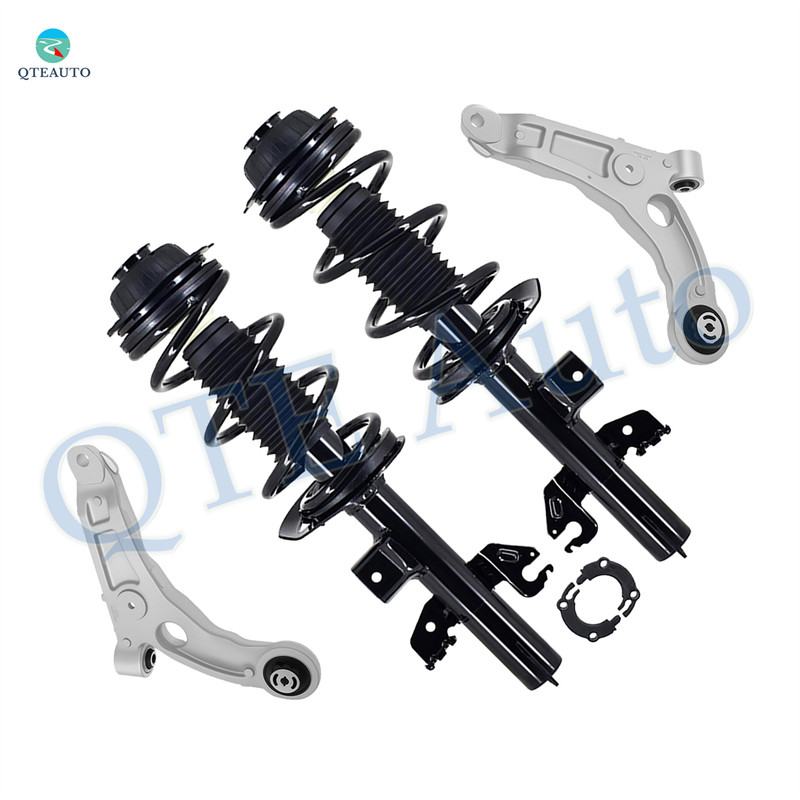 Set of 4 Front Lower Control Arm-Quick Complete Strut-Coil Spring Assembly For 2014-2018 Jeep Cherokee New Version