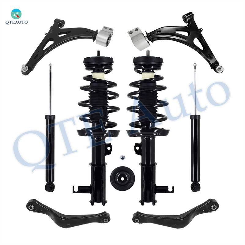 Set of 8 Front Lower Control Arm Ball Joint-Quick Complete Strut-Coil Spring Assembly-Rear Upper Control Arm-Shock Absorber For 2014-2019 Chevrolet Impala