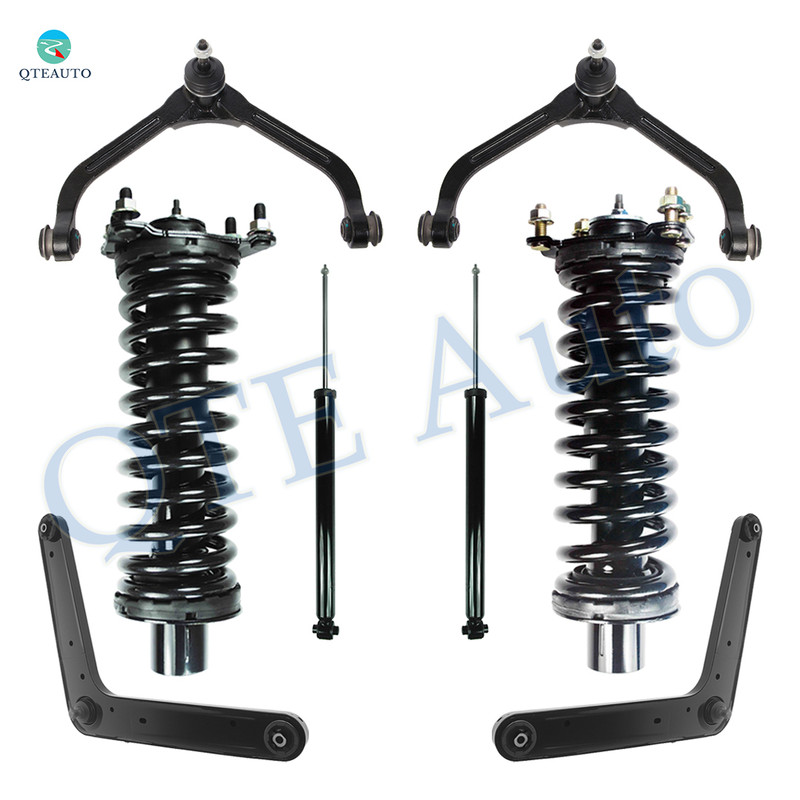 Set of 8 Front-Rear Upper Control Arm Ball Joint-Quick Complete Strut-Coil Spring Assembly-Shock Absorber For 2005 2006 Jeep Liberty