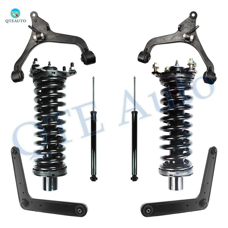 Set of 8 Front Lower Control Arm-Quick Complete Strut-Coil Spring Assembly-Rear Upper Control Arm Ball Joint-Shock Absorber For 2005 2006 Jeep Liberty