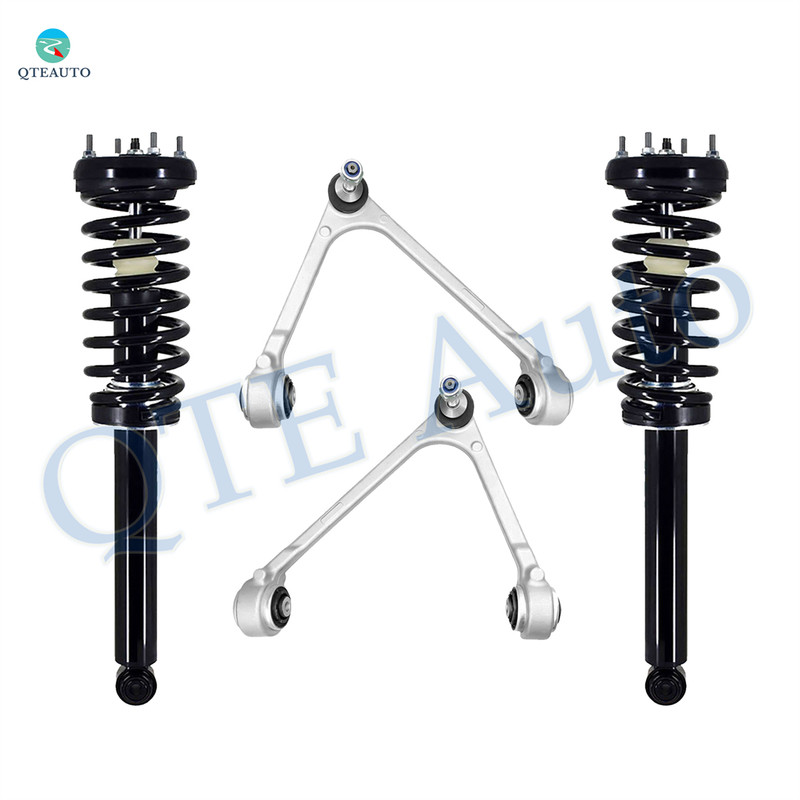 Set of 4 Front Upper Control Arm Ball Joint-Quick Complete Strut-Coil Spring Assembly For 2000-2002 Jaguar S-Type