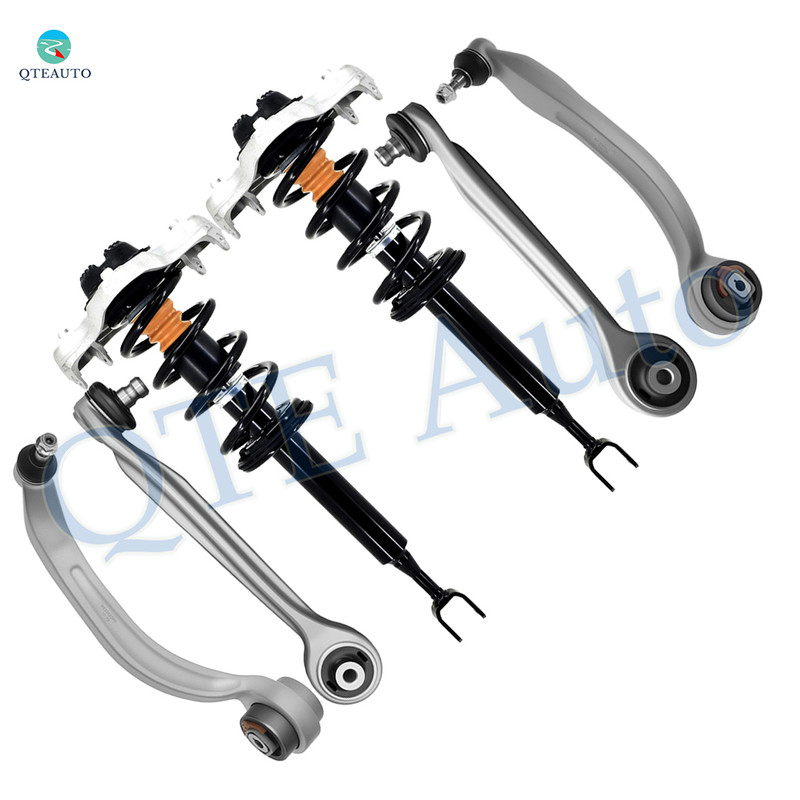 Set of 6 Front Lower Rearward-Upper Forward Control Arm Ball Joint-Quick Complete Strut-Coil Spring Assembly For 2002-2007 Audi A4