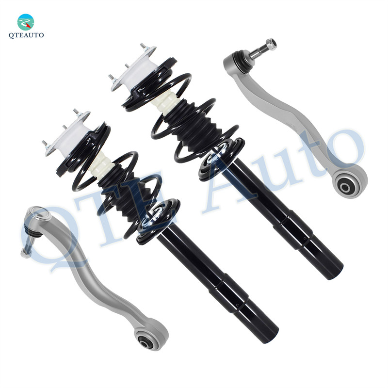 Set of 4 Front Lower Rearward Control Arm Ball Joint-Quick Complete Strut-Coil Spring Assembly For 2004-2006 BMW 530I